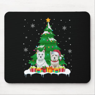 Tapis De Souris Westin Chien Noël Lumières Arbre Père Noël Reindee