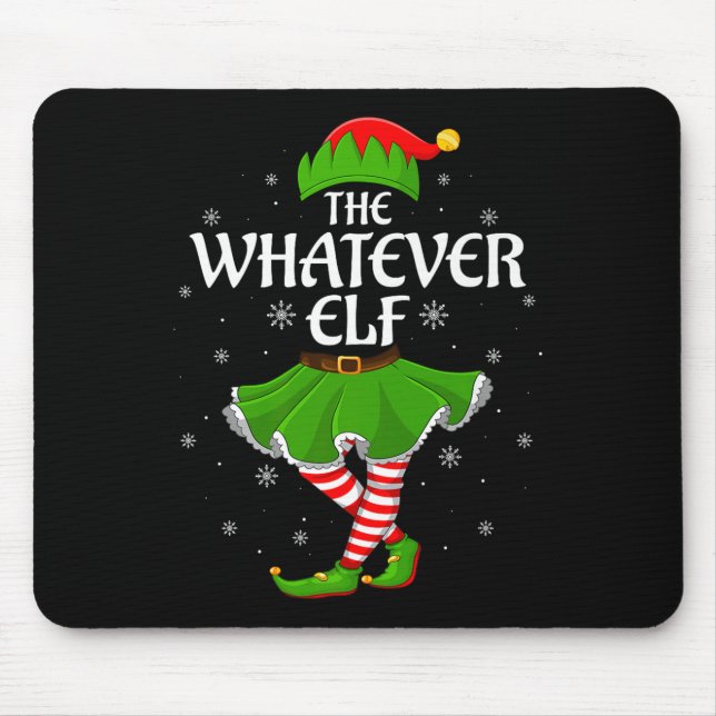 Tapis De Souris Whatever Elf Christmas Family Girls Women Elf Squa (Devant)