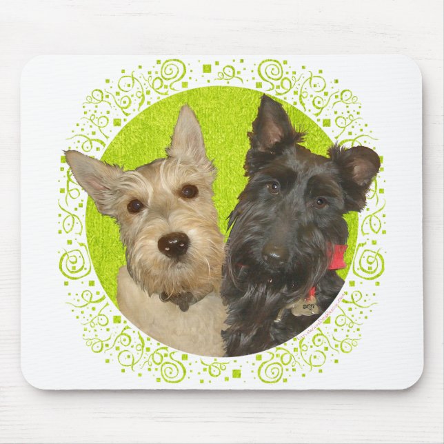 Tapis De Souris Wheaten & Black Scottish Terriers (Devant)