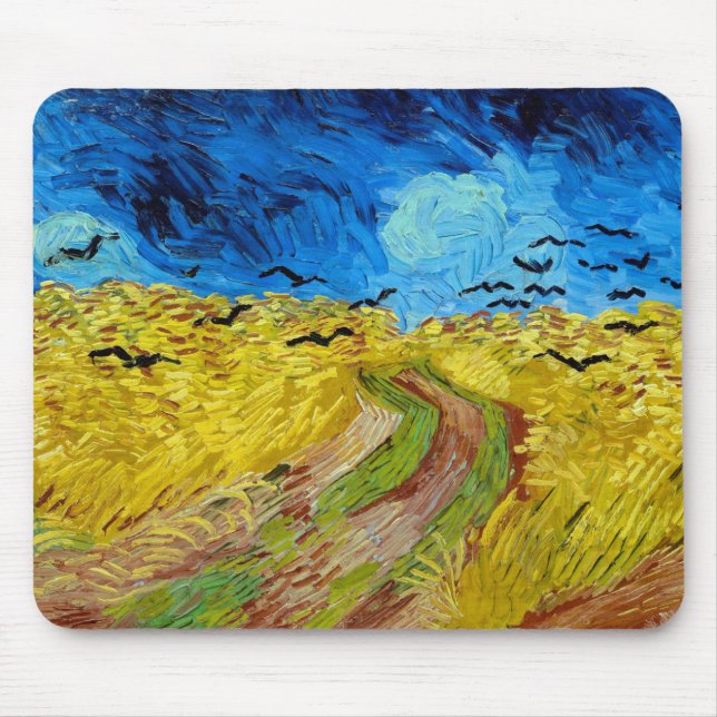 Tapis De Souris Wheatfield with Crows, Van Gogh (Devant)