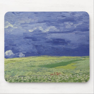 Tapis De Souris Wheatfields de Vincent van Gogh sous le nuage