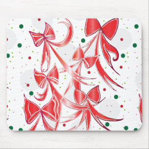 Tapis De Souris Whimsical Christmas Candy cane bows pattern