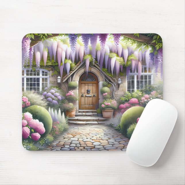 Tapis De Souris Whimsical Cottage Garden Pathway (Avec souris)