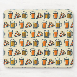 Tapis De Souris Whimsical Pizza and Beer Pattern