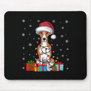 Tapis De Souris Whippet Chien laides Noël illumine Santa Hat Whipp