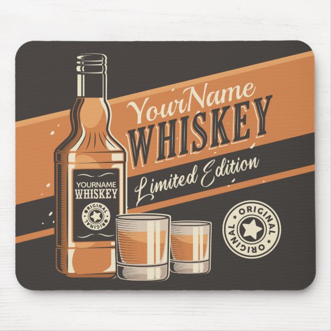Tapis De Souris Whiskey Liquor Bottle Western Bar  (Devant)