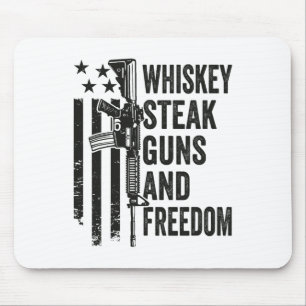 Tapis De Souris Whiskey Steak Guns And Freedom - Funny Gun Bbq Gri