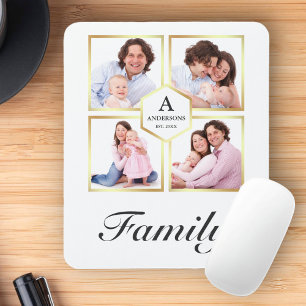 Tapis De Souris White and Gold 4 Photos Family Photo Collage