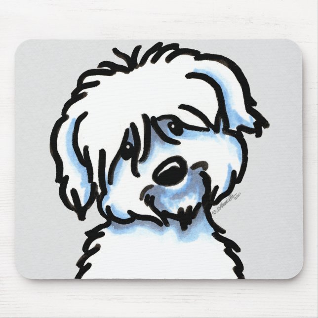 Tapis De Souris White Coton de Tulear Face (Devant)