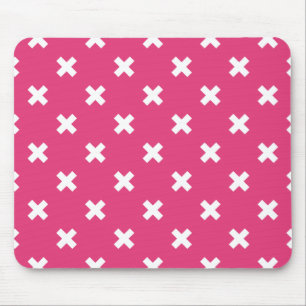 Tapis De Souris White cross stitches on fuchsia