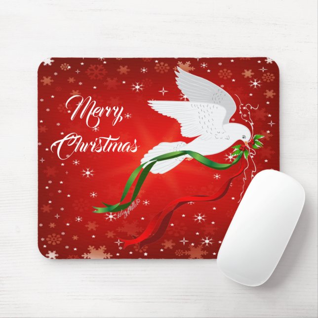 Tapis De Souris White Dove Christmas Mouse Pad (Avec souris)