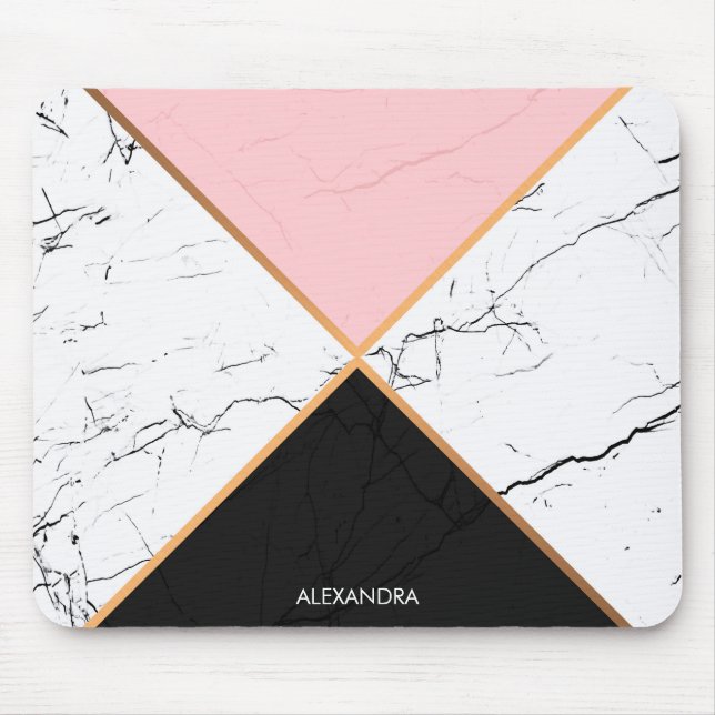 Tapis De Souris White Marble With Golden  Lines (Devant)