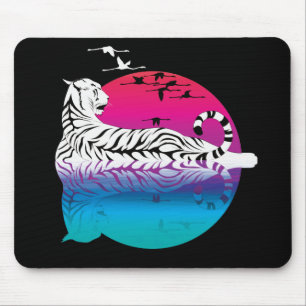 Tapis De Souris White Tiger Sunset