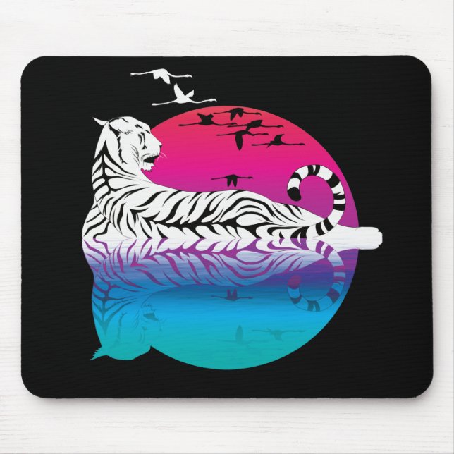 Tapis De Souris White Tiger Sunset (Devant)