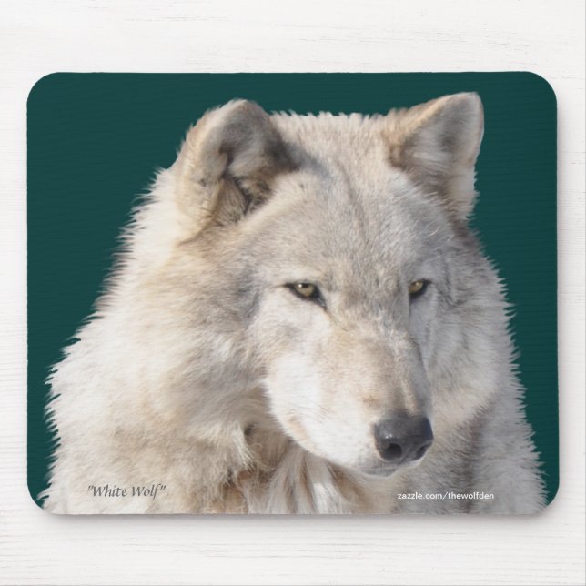 Tapis De Souris White Wolf Wildlife Art Mousepad (Devant)