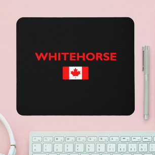 Tapis De Souris Whitehorse Canada Drapeau canadien Couleur foncée