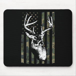 Tapis De Souris Whitetail Buck Deer Hunting USA Camouflage Amériqu