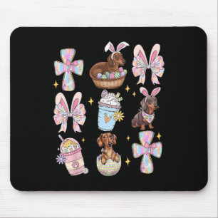 Tapis De Souris Wiener Dog Dachshund Coquette Nœud Christian Doxie