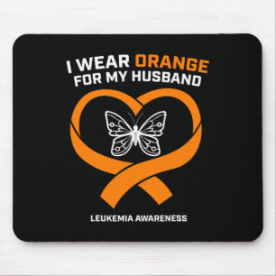 Tapis De Souris Wife Women I Wear Orange For My Husband Leukemia A