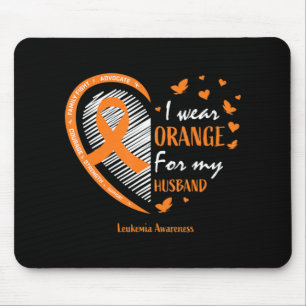 Tapis De Souris Wife Women I Wear Orange For My Husband Leukemia A