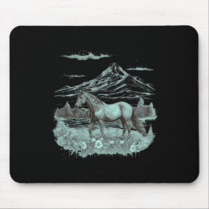 Tapis De Souris Wild Horse Art Portrait Horseback équitation Vinta