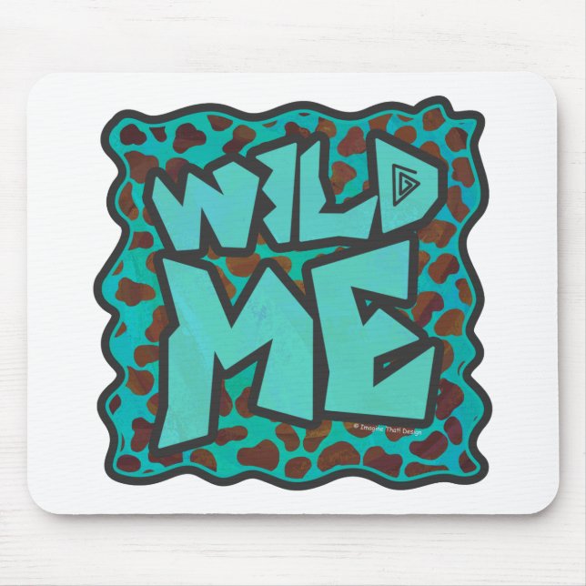 Tapis De Souris Wild me Dalmatien Conception Brown et Turquoise (Devant)