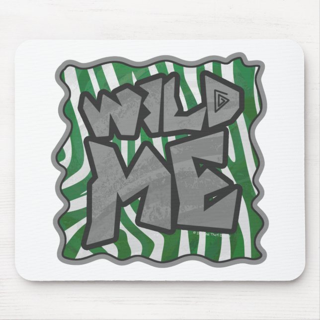 Tapis De Souris Wild Me Zebra Green and White (Devant)