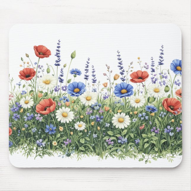 Tapis De Souris Wildflower meadow botanical garden flowers (Devant)
