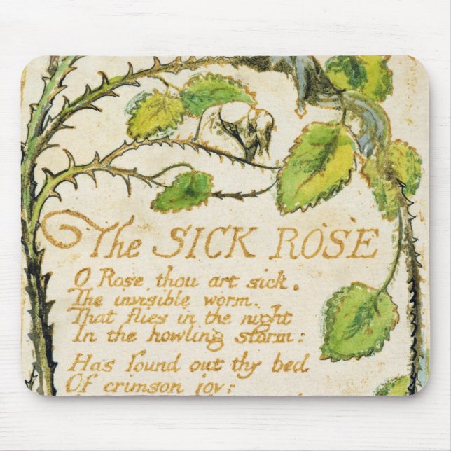 Tapis De Souris William Blake | le rose malade, des chansons (Devant)