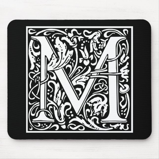 Tapis De Souris William Morris Alphabet "M" (Devant)