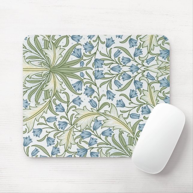 Tapis De Souris William Morris - Art Nouveau Bleu Bellflowers (Avec souris)