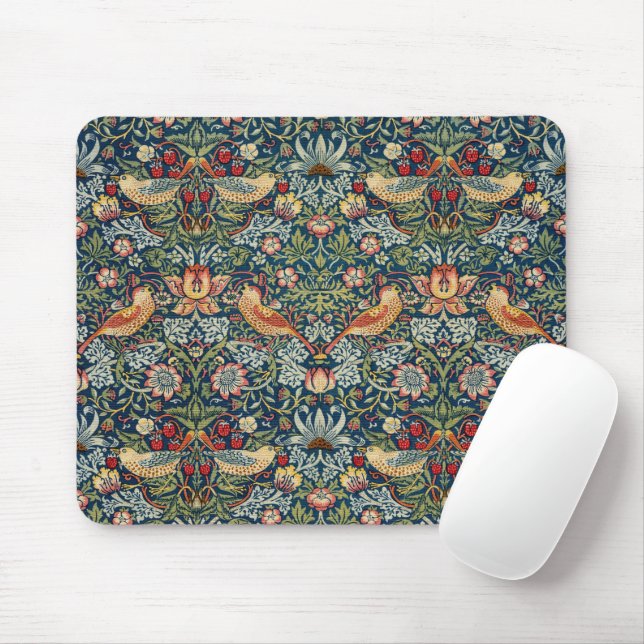 Tapis De Souris William Morris Art Strawberry Thief Mousepad (Avec souris)