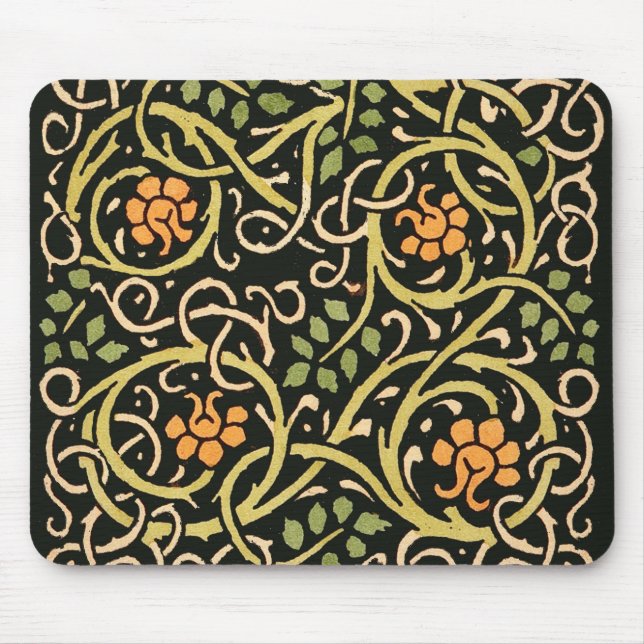 Tapis De Souris William Morris Black Floral Art (Devant)