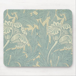 Tapis De Souris William Morris Classique Tulipe Bleu Floral