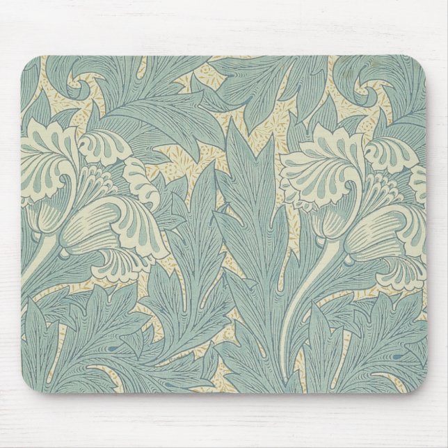 Tapis De Souris William Morris Classique Tulipe Bleu Floral (Devant)