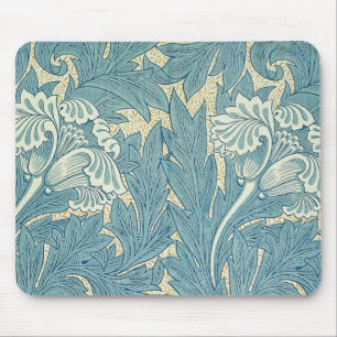 Tapis De Souris William Morris Classique Tulipe Bleu Floral