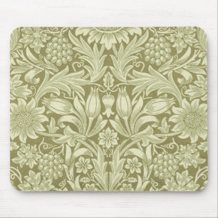 Tapis De Souris William Morris Fleur verte tournesol