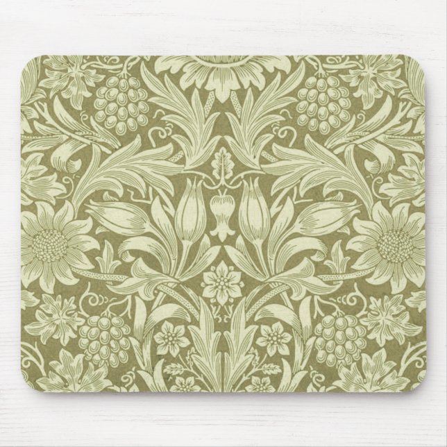 Tapis De Souris William Morris Fleur verte tournesol (Devant)