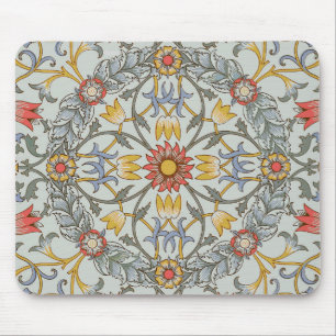 Tapis De Souris William Morris Floral Circle Flower Illustration