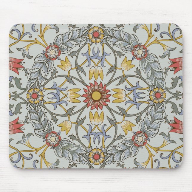 Tapis De Souris William Morris Floral Circle Flower Illustration (Devant)