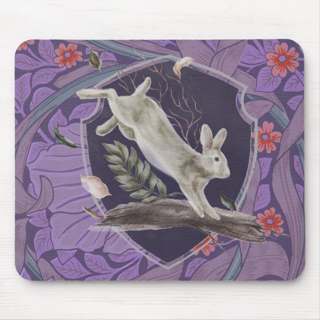 Tapis De Souris William Morris Forest Rabbit Floral Art Nouveau (Devant)