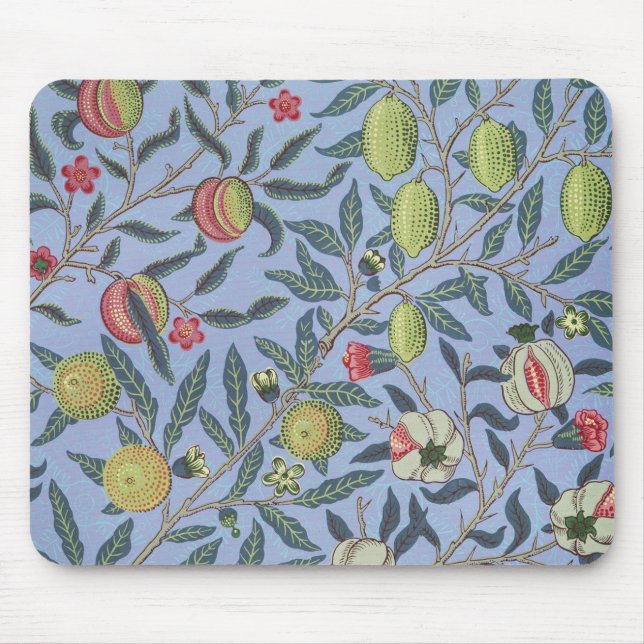 Tapis De Souris William Morris Fruit grenade bleu ornement (Devant)