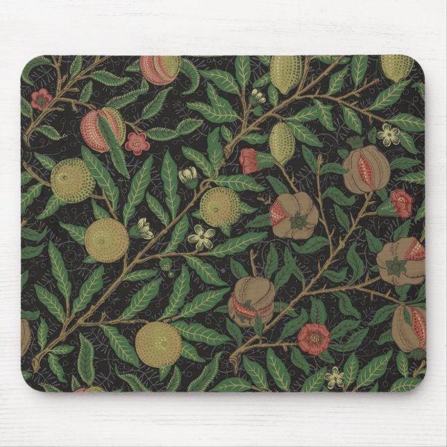 Tapis De Souris William Morris grenade Fruit noir (Devant)