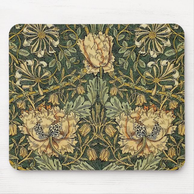 Tapis De Souris William Morris Honeysuckle Vert Floral (Devant)