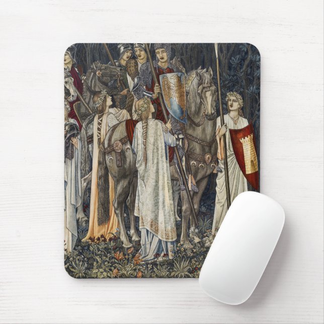 Tapis De Souris William Morris Quest pour le Saint Graal : Shield  (Avec souris)