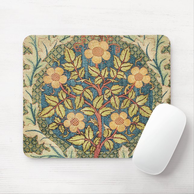 Tapis De Souris William Morris Rose Wreath Cushion Couverture clas (Avec souris)