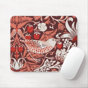Tapis De Souris William Morris Strawberry Thief Oiseau en Terracot
