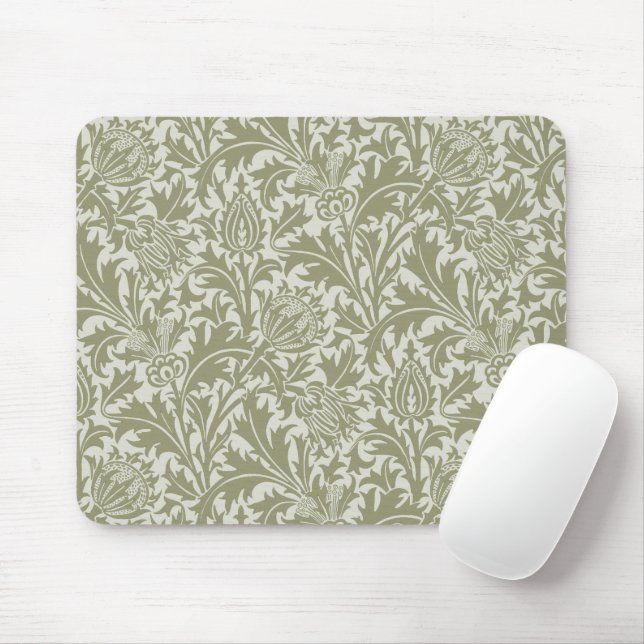 Tapis De Souris William Morris Thistle Sage Green Motif (Avec souris)