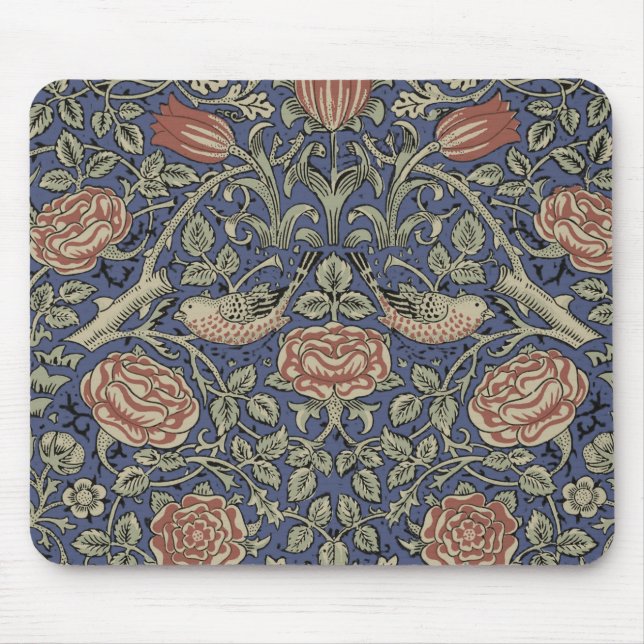 Tapis De Souris William Morris Tudor Fond d'écran Rose (Devant)