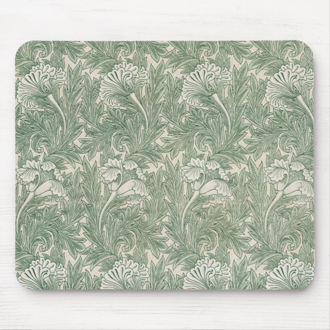 Tapis De Souris william morris tulip wallpaper textile green (Devant)
